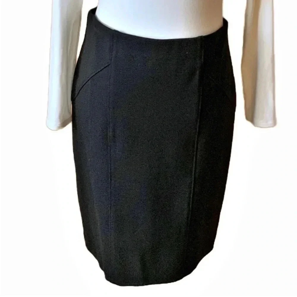 RENUAR Black Stretch Tailored Pencil Skirt Size 6 - Picture 1 of 11